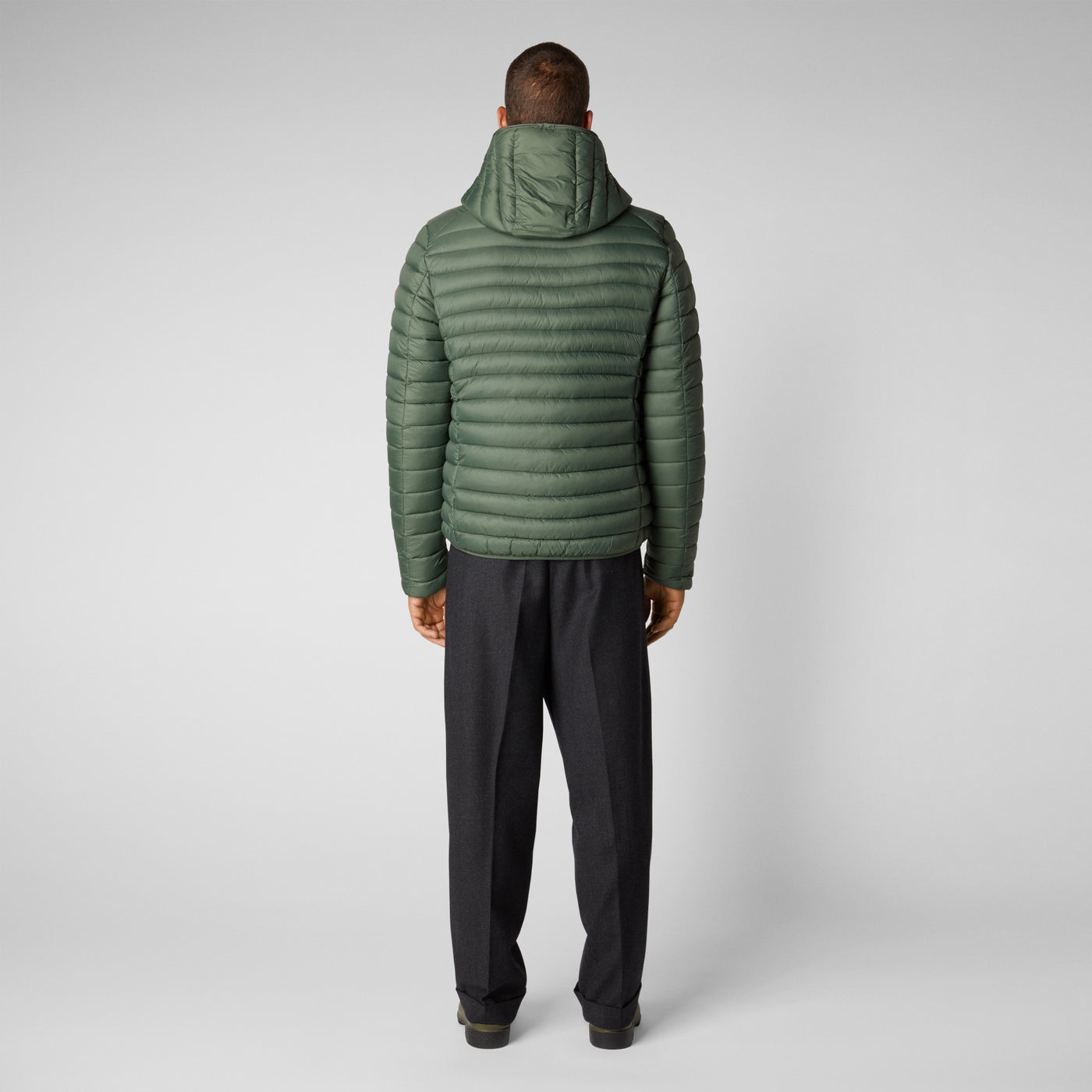 Men's Donald Hooded Puffer Jacket in Thyme Green