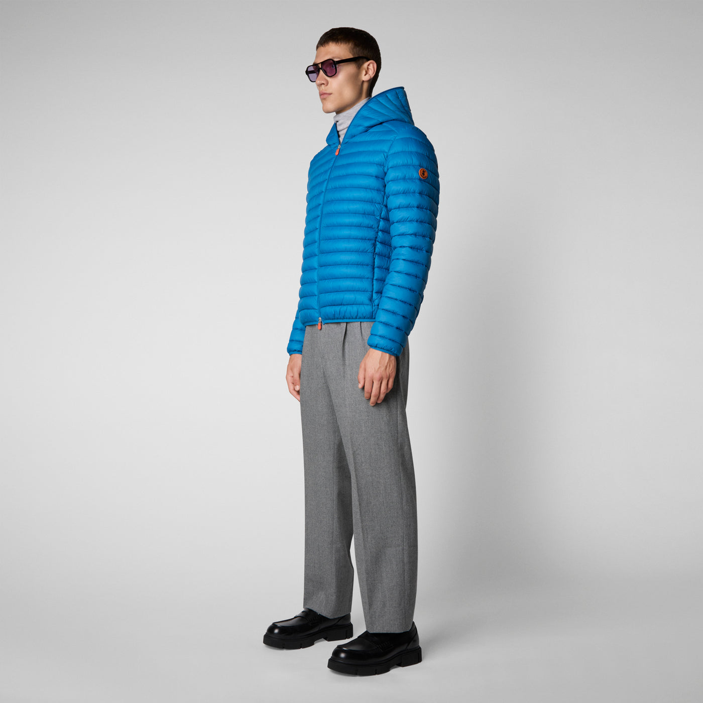 Men's Donald Hooded Puffer Jacket in Blue Berry