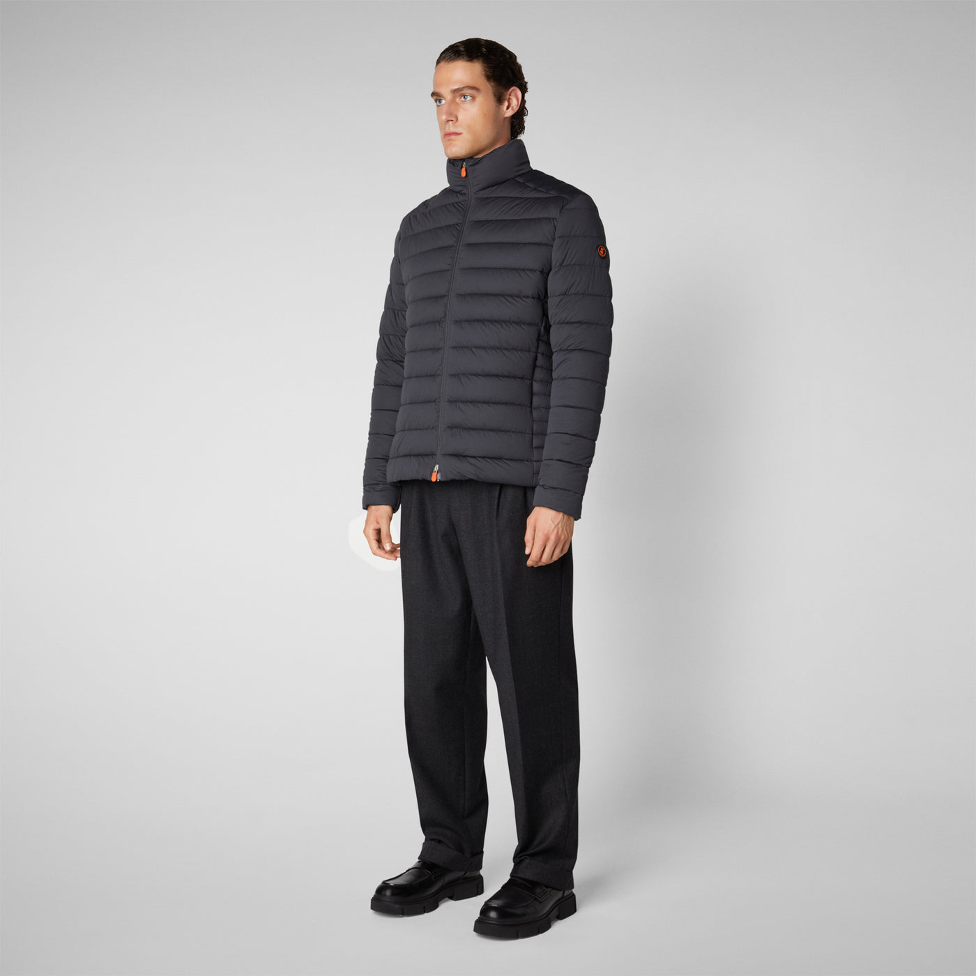 Men's Ari Stretch Puffer Jacket in Grey Black