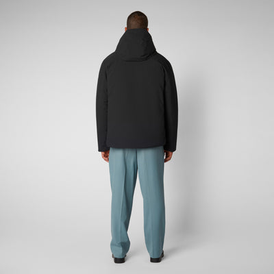 Men's Obione Hooded Puffer Jacket in Black