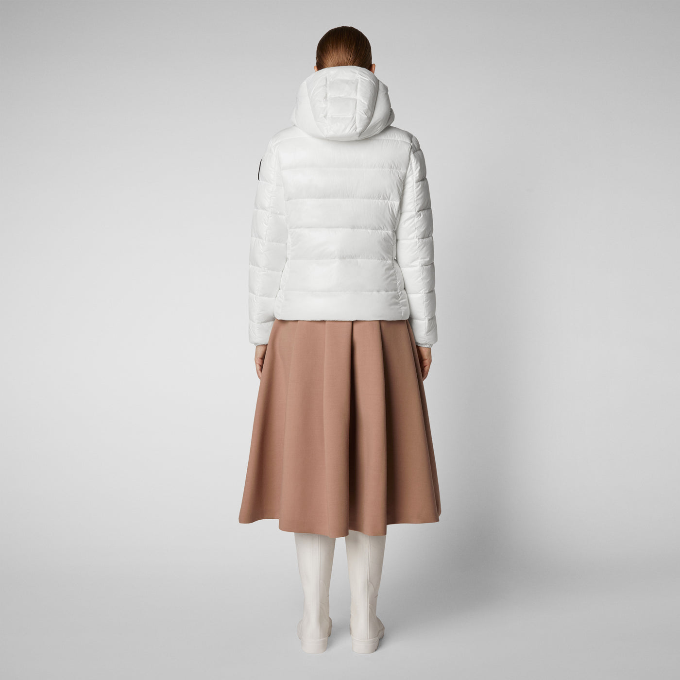 Women's Cosmary Puffer Jacket with Detachable Hood in Off White