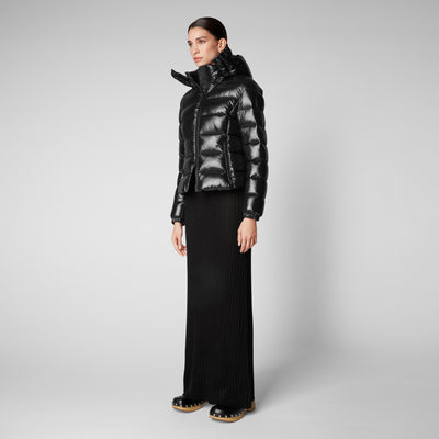 Women's Cosmary Puffer Jacket with Detachable Hood in Black