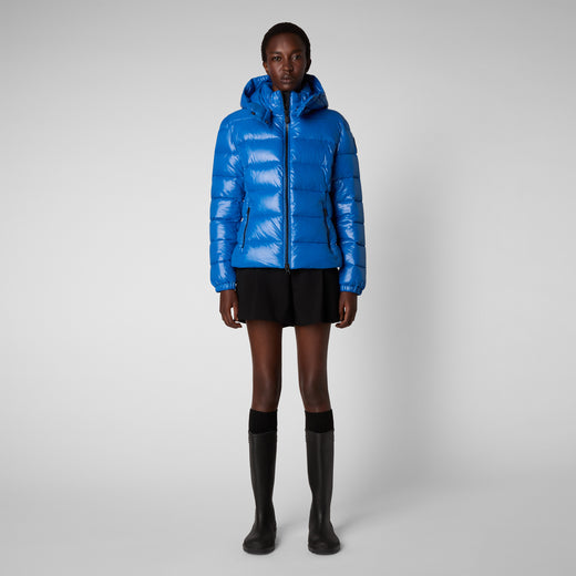 Women's Cosmary Puffer Jacket with Detachable Hood in Blue Berry