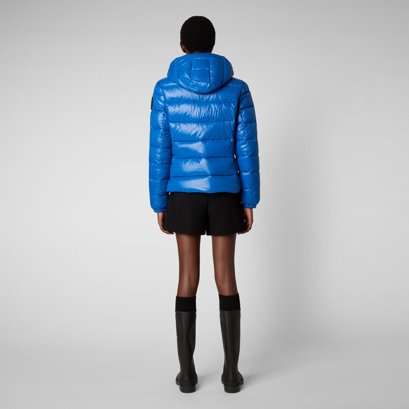 Women's Cosmary Puffer Jacket with Detachable Hood in Blue Berry