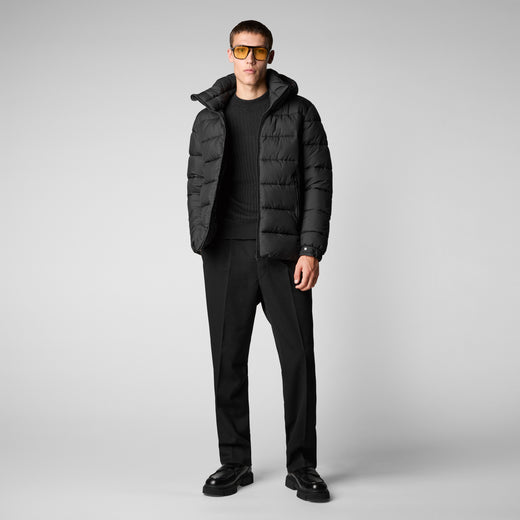 Men's Boris Hooded Puffer Jacket in Black