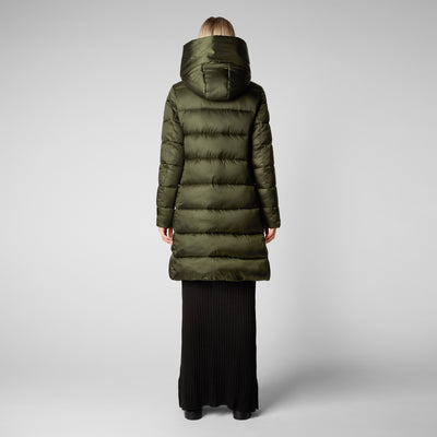Women's Lysa Hooded Puffer Coat in Pine Green