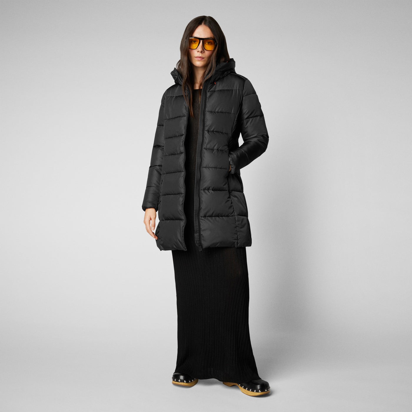 Women's Taylor Hooded Puffer Coat in Black