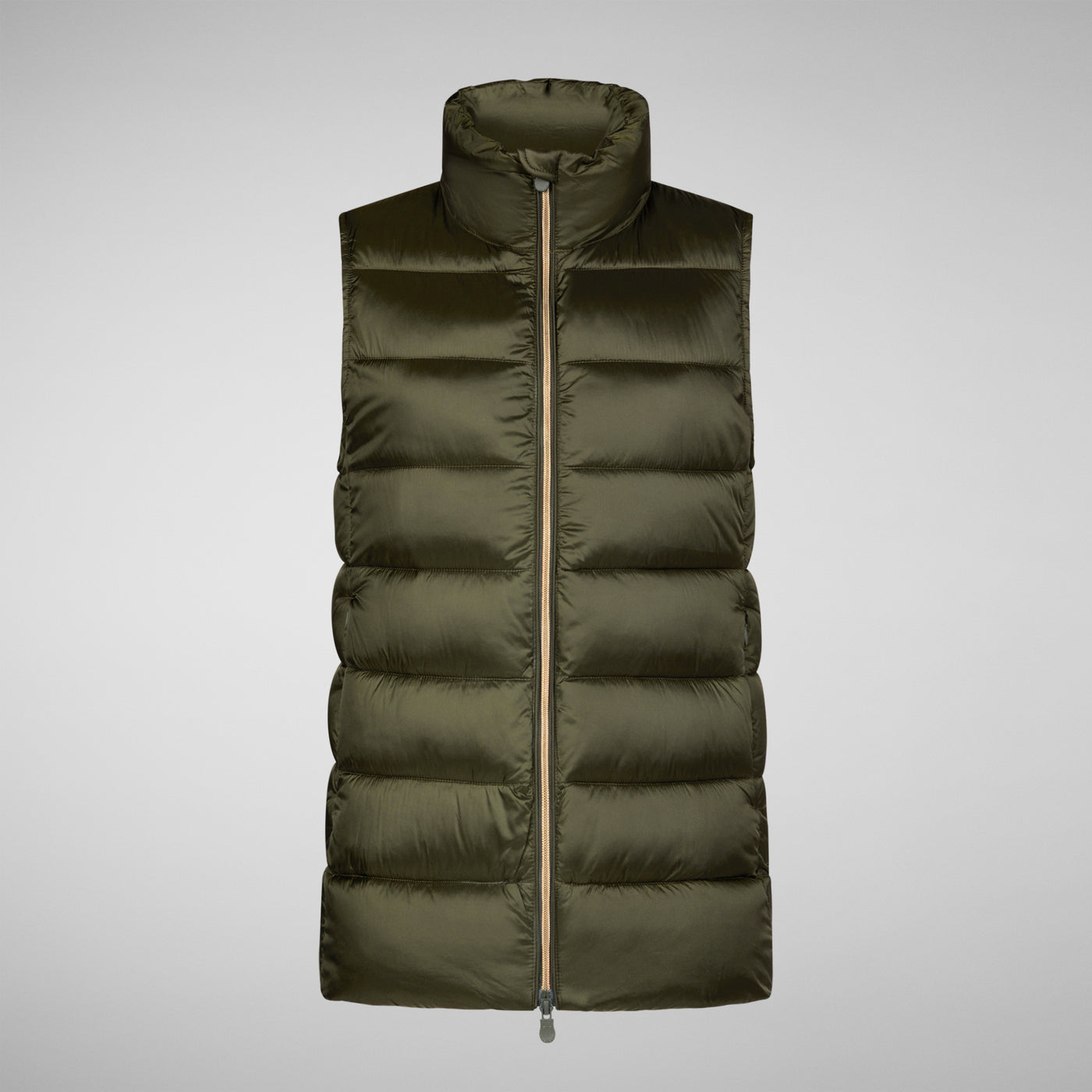Women's Coral Puffer Vest in Pine Green
