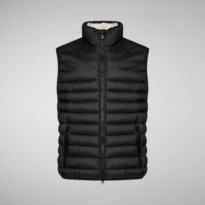 Men's Majus Puffer Vest with Faux Fur Lining in Black