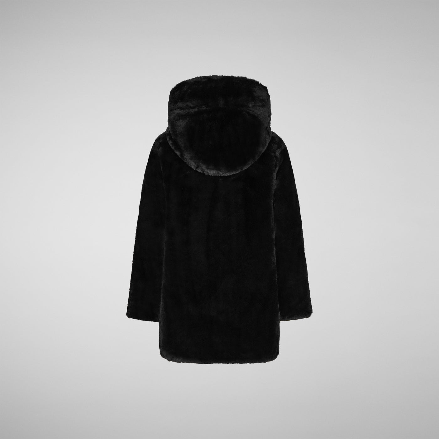 Girls' Flora Reversible Hooded Coat in Black