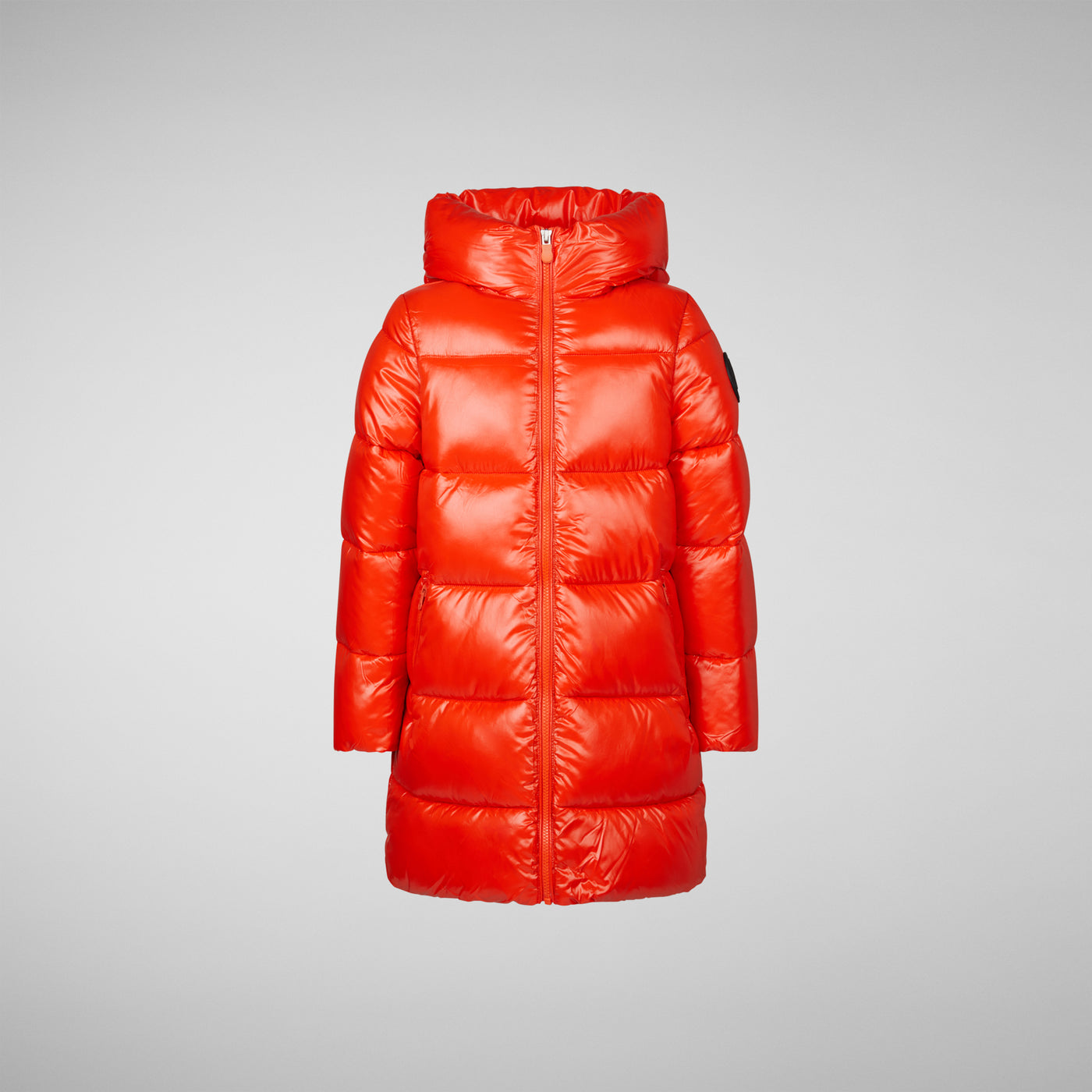 Girls' Millie Hooded Puffer Coat in Poppy Red