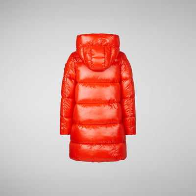 Girls' Millie Hooded Puffer Coat in Poppy Red