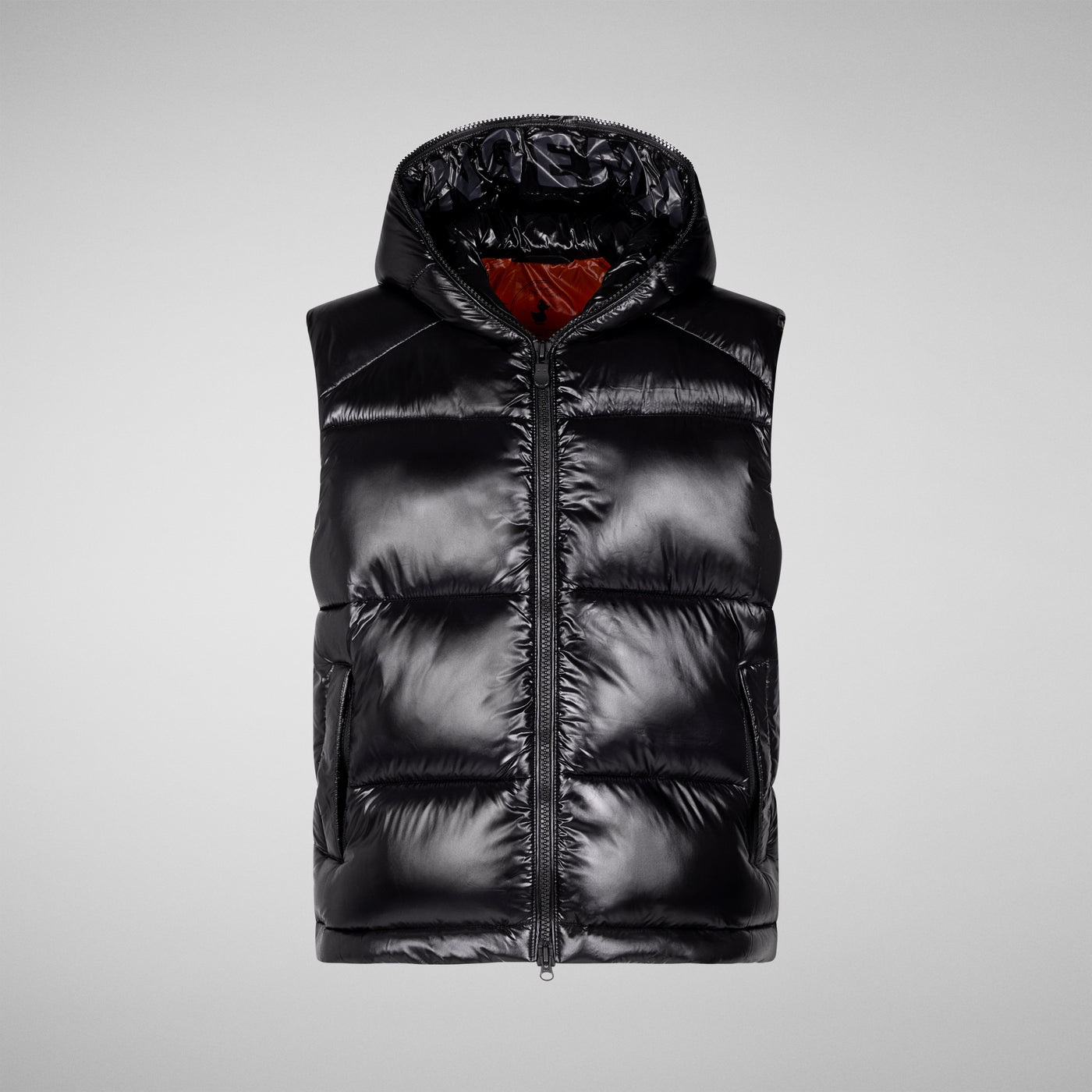 Product View of Men's Dexter Hooded Puffer Vest in Black