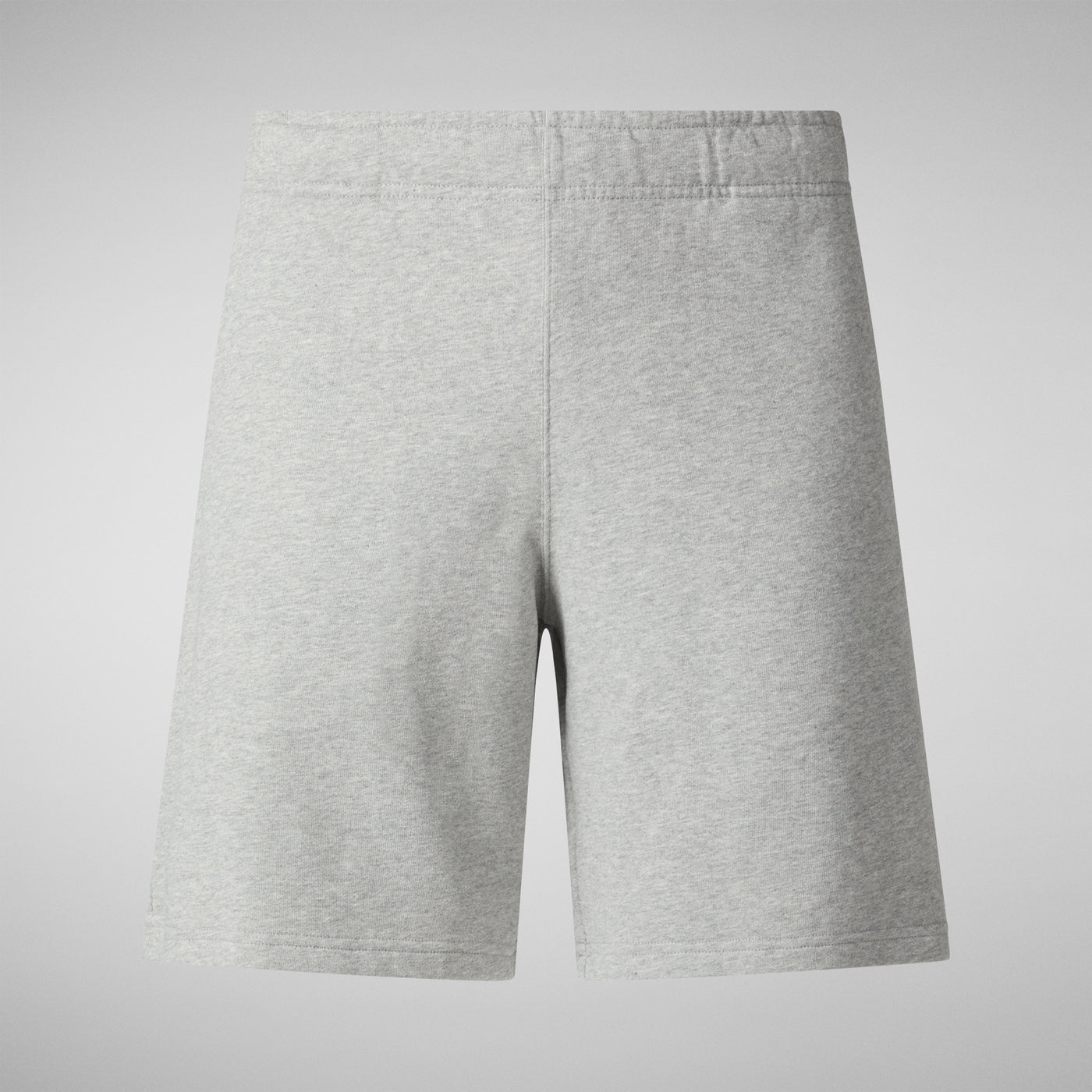Product Front View of Men's Rayon Sweatshorts in Light Grey Melange