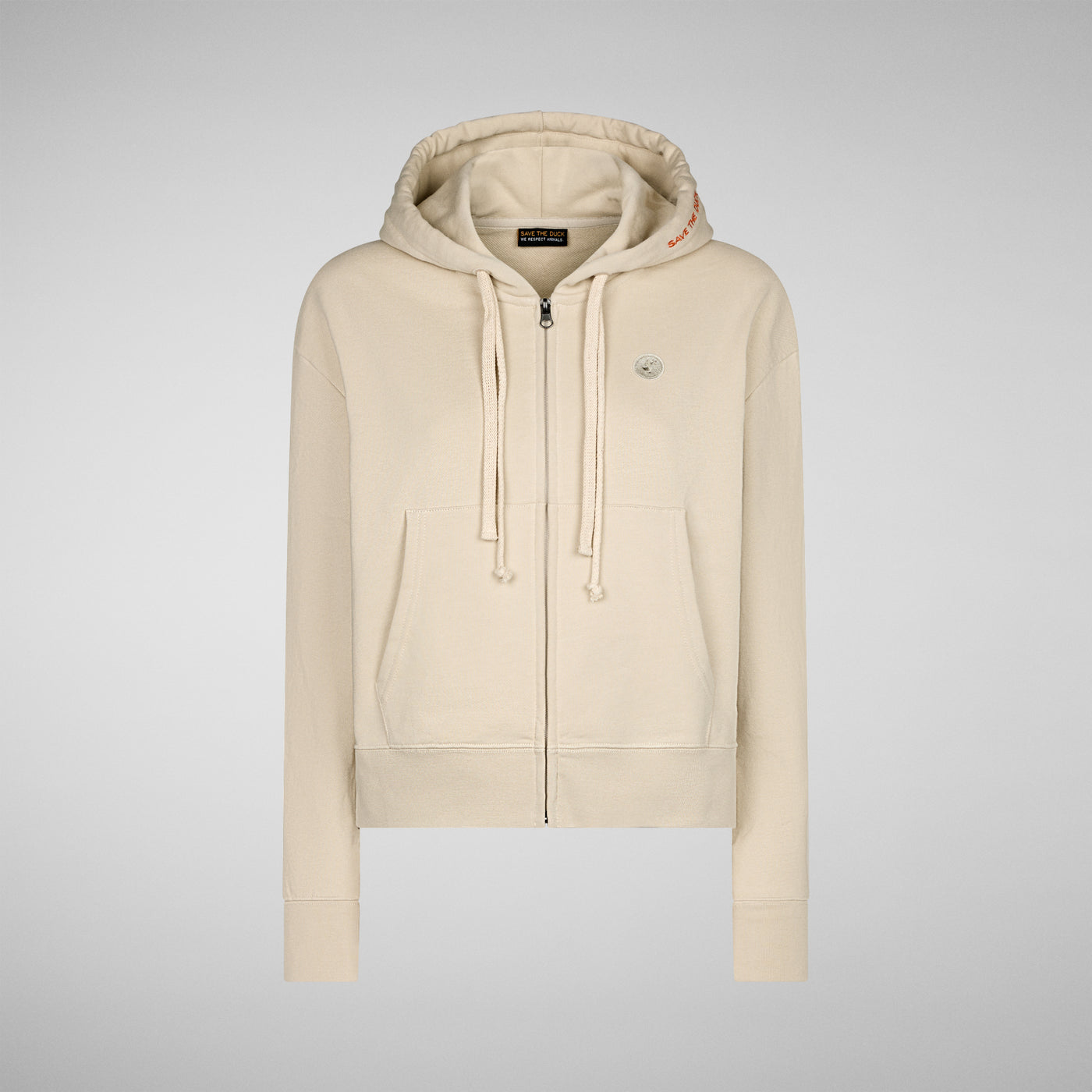 Product Front View of Women's Aryuna Hoodie in Rainy Beige