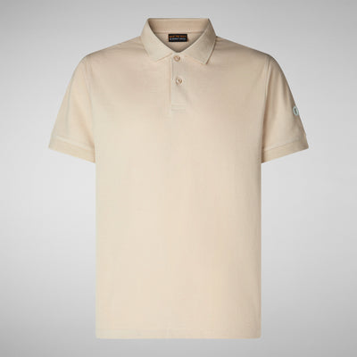 Front view of Men's Ovidio Polo Shirt in Rainy Beige