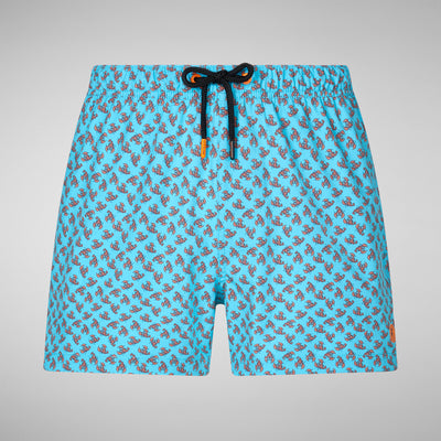 Product Front View of Men's Ademir Swim Trunks in Lobster Print