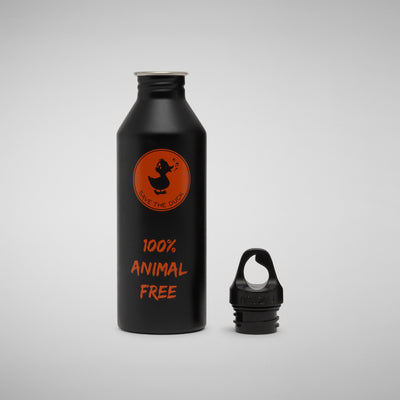 Cap Off Front View of Celso Water Bottle in Black