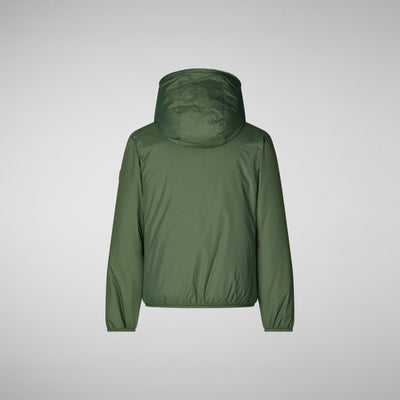 Product Back View of Kids' Josh Hooded Jacket in Thyme Green