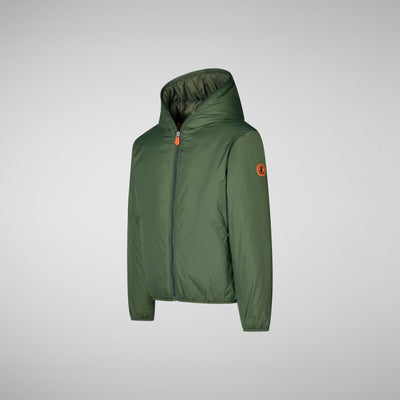 Product Side View of Kids' Josh Hooded Jacket in Thyme Green