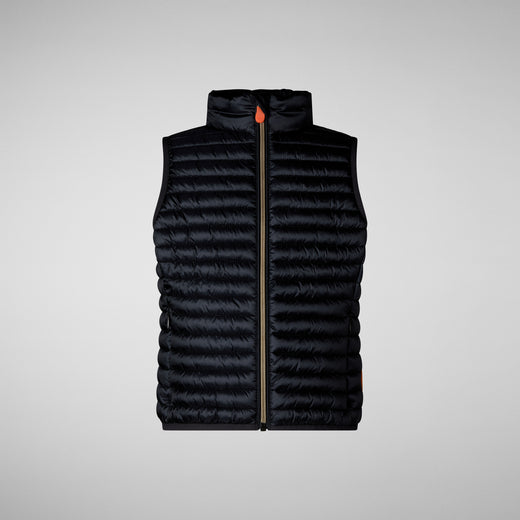 Front view of Girls' Ava Puffer Vest in Black