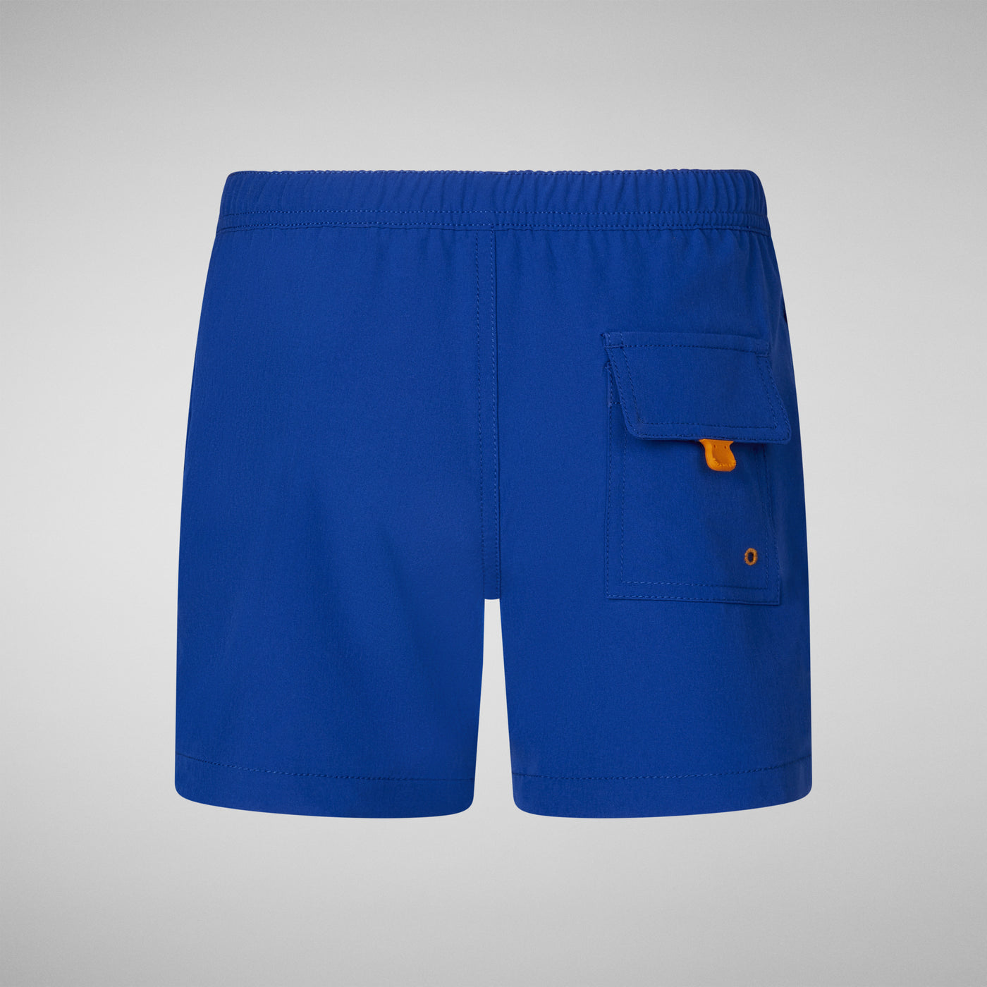 Product Back View of Boys' Adao Swim Trunks in Cyber Blue