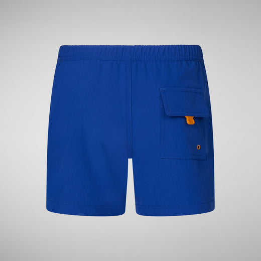 Product Front View of Boys' Adao Swim Trunks in Cyber Blue