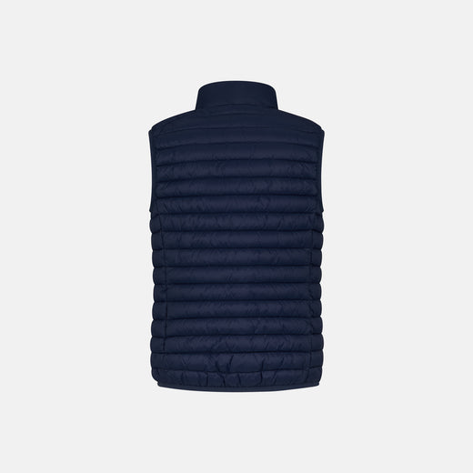 Front View of Kids' Unisex Andy Puffer Vest in Navy Blue