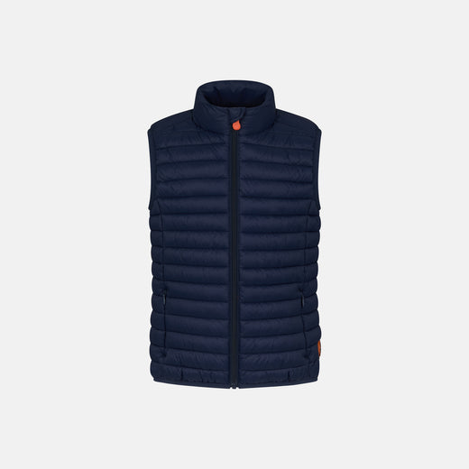 Front View of Kids' Unisex Andy Puffer Vest in Navy Blue