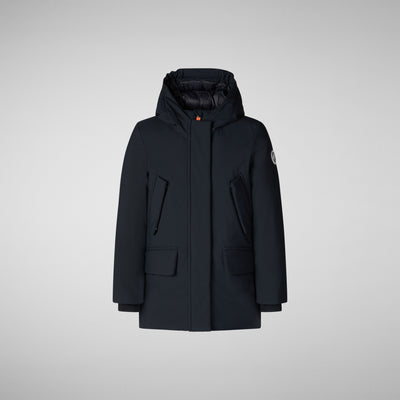 Product Front View of Girls' Ally Hooded Parka in Black