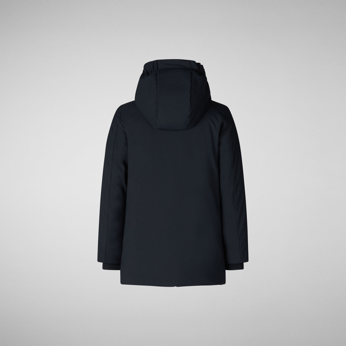 Product Back View of Girls' Ally Hooded Parka in Black